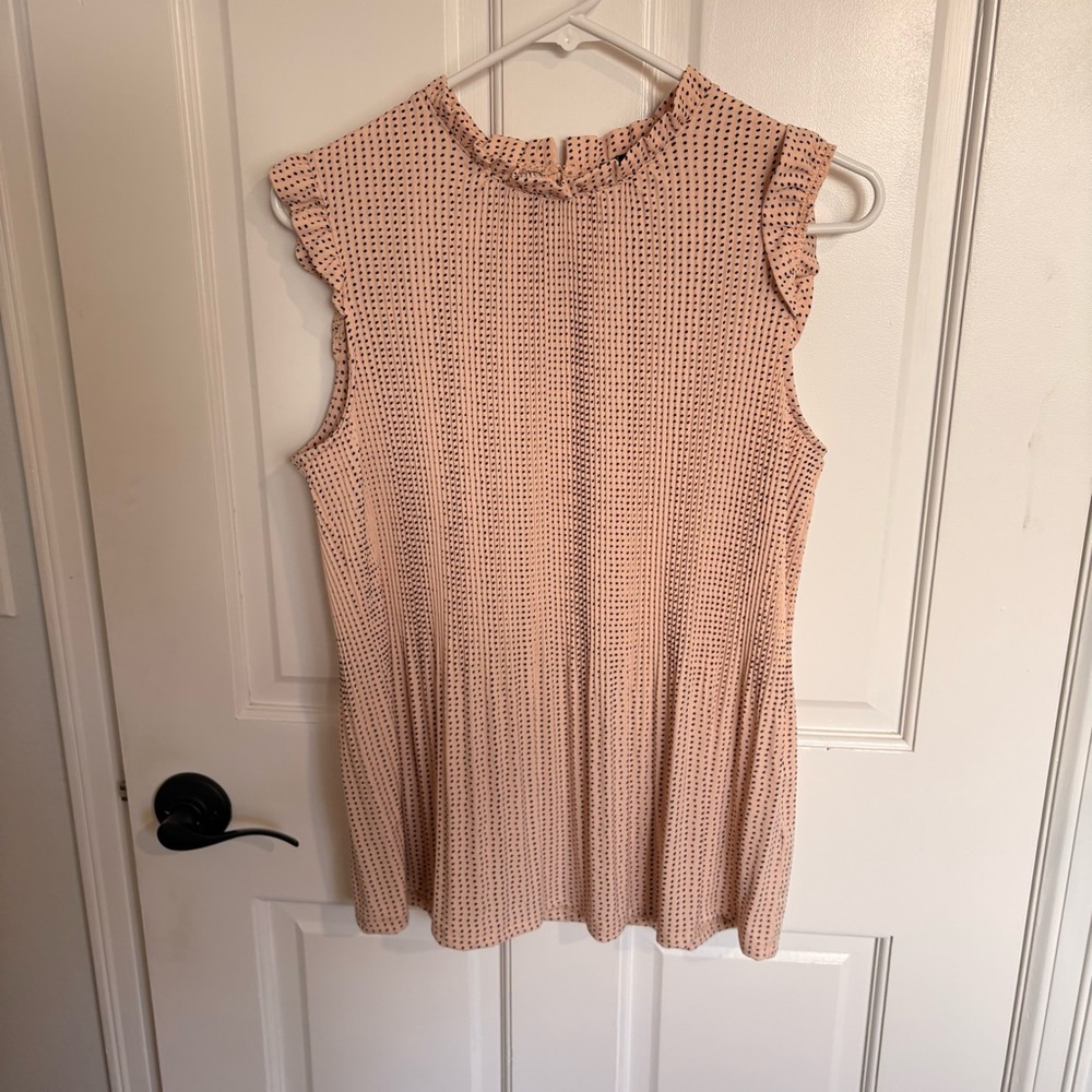 Adrianna Pappell Ribbed Sleveless Blouse Office Dressy Business wear Top - Picture 2 of 12